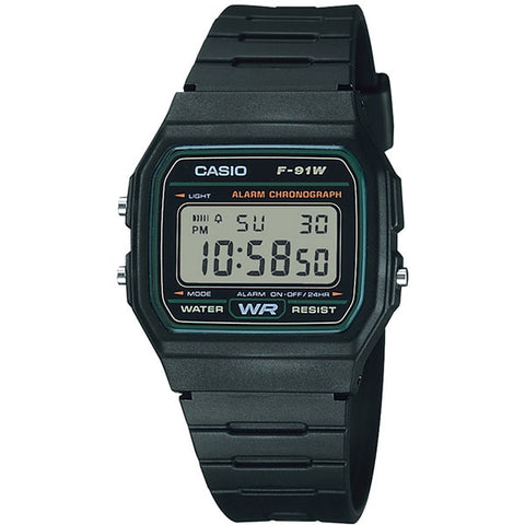 CASIO F91W3JH CASIO Collection Digital LCD Watch F-91W-3JH - Classic Green Design, Water-Resistant, Lightweight & Durable