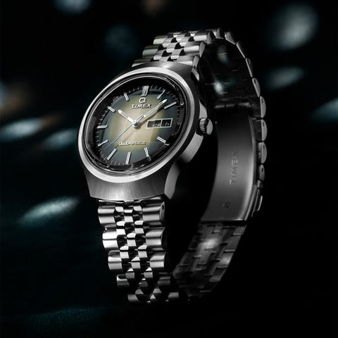 TIMEX TW2W22500 Q Timex Reissue Degrade 1-Year Warranty Black [Genuine Product]