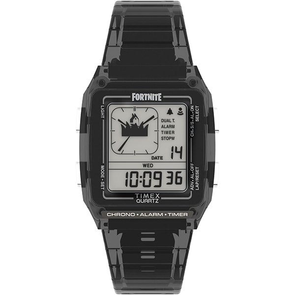 TIMEX TW2W96500 Watch - Q Timex LCA x Fortnite Collaboration 1-Year Warranty Black [Genuine Product]
