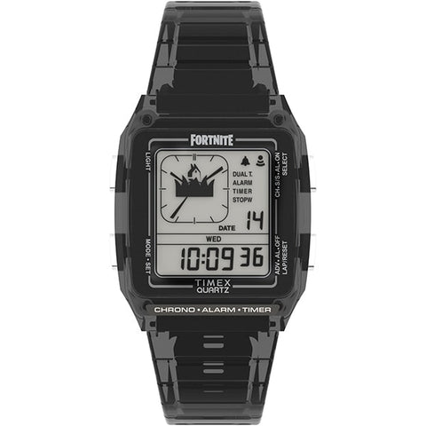 TIMEX TW2W96500 Watch - Q Timex LCA x Fortnite Collaboration 1-Year Warranty Black [Genuine Product]