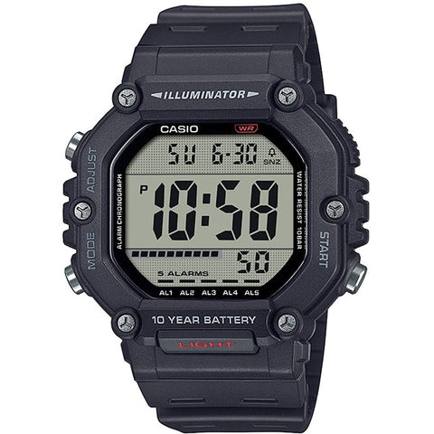 CASIO AE1600H1AJF CASIO Collection Big Case Heavy Duty Model Black AE-1600H-1AJF - Durable Design, Water Resistant, LED Display