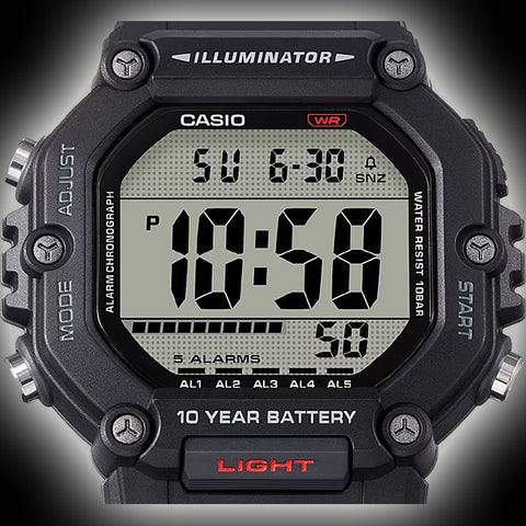 CASIO AE1600H1AJF CASIO Collection Big Case Heavy Duty Model Black AE-1600H-1AJF - Durable Design, Water Resistant, LED Display