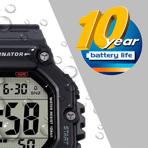 CASIO AE1600H1AJF CASIO Collection Big Case Heavy Duty Model Black AE-1600H-1AJF - Durable Design, Water Resistant, LED Display