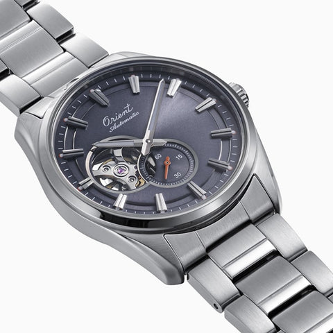 ORIENT RN AR0012N Contemporary Semi Skeleton Men's Metal Watch with Limited Edition Design, Automatic Movement and Elegant Style