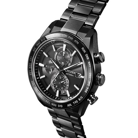 CITIZEN AT8294 59E Men's ATTESA Light Powered Eco Drive Radio Controlled Watch with Date Function and Classic Design