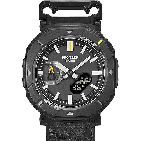 CASIO PRO TREK Hiker Line Black PRJ-B001B-1JF - Bluetooth-Equipped Solar Watch with Altimeter, Barometer, and Compass Features