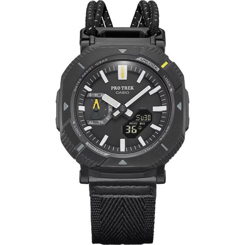 CASIO PRO TREK Hiker Line Black PRJ-B001B-1JF - Bluetooth-Equipped Solar Watch with Altimeter, Barometer, and Compass Features