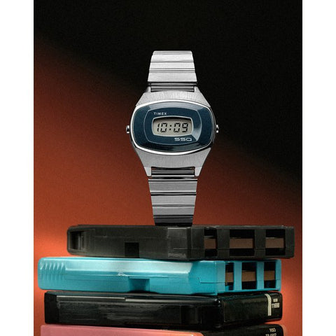 TIMEX TW2Y06100 SSQ Digital Reissue 1-Year Warranty Silver TIMEX - Genuine Product with Stylish Design and Durable Build