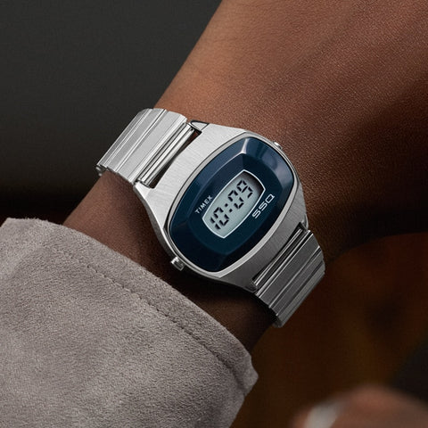 TIMEX TW2Y06100 SSQ Digital Reissue 1-Year Warranty Silver TIMEX - Genuine Product with Stylish Design and Durable Build