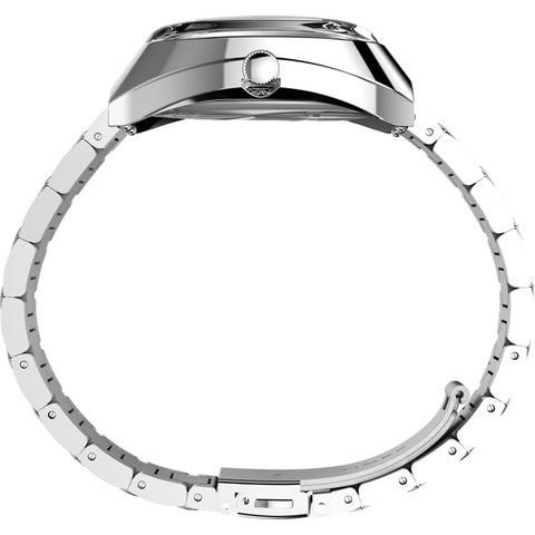 TIMEX TW2Y33100 Q Timex 1972 Time Machine Reissue Silver - Authentic Timepiece with 1-Year Warranty