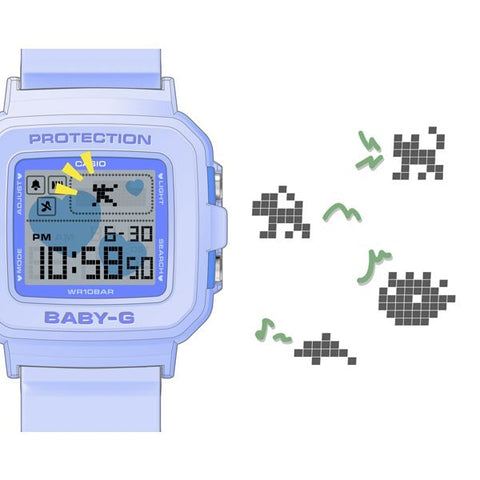CASIO BABY-G＋PLUS Heart-shaped Clock Holder Model Light Blue BGD-10KH-2BJR - Stylish & Durable Women's Watch