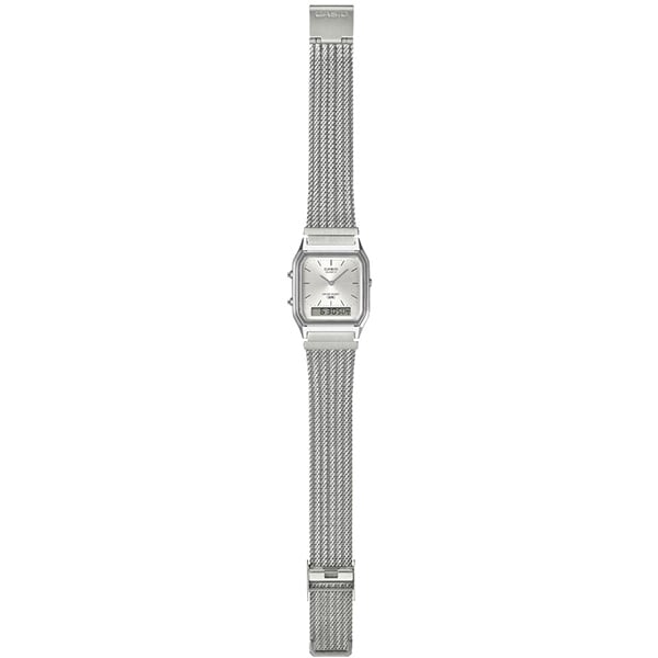 CASIO AQ230EM7AJF Watch - CASIO CLASSIC AQ-230EM-7AJF Square Face Silver (Image 3)