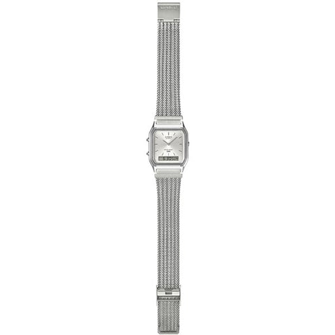CASIO AQ230EM7AJF Watch - CASIO CLASSIC AQ-230EM-7AJF Square Face Silver (Image 3)