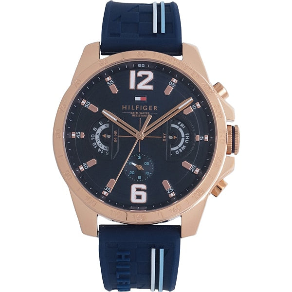 TOMMY HILFIGER 1791474 Watch - Rubber Belt NV Dial with 2 Year Warranty for Style and Durability in Everyday Wear