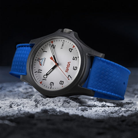 TIMEX TW2Y13100 NASA Artemis Analog Watch with Blue Dial, Durable Design, 1 Year Warranty, Authentic Style for Adventurers