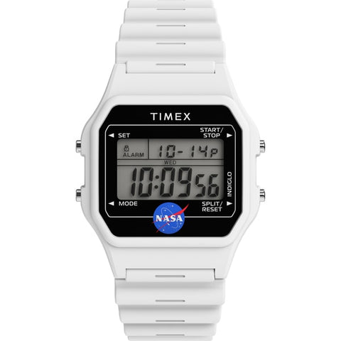 TIMEX TW2Y13500 NASA Artemis Digital Watch with White Display
