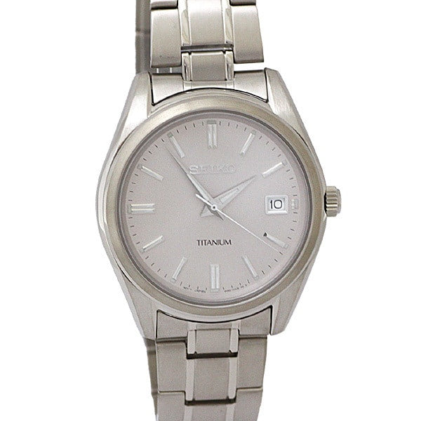 SEIKO SUR369P1 Watch - Quartz Titanium Bracelet 10BAR Water Resistant Silver Men's Watch 40.2mm 1-Year Warranty