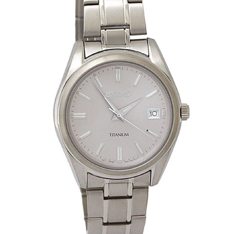 SEIKO SUR369P1 Watch - Quartz Titanium Bracelet 10BAR Water Resistant Silver Men's Watch 40.2mm 1-Year Warranty