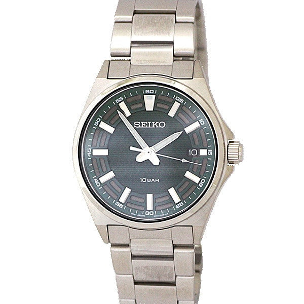 SEIKO SUR503P1 Watch - Quartz Movement 10BAR Water Resistant Green Dial Men's Watch 40mm Stainless Steel Bracelet