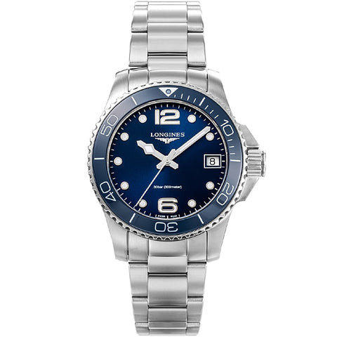 LONGINES L3.370.4.96.6 Watch - Hydro Conquest Blue Dial 200m Water Resistance Swiss Automatic 2-Year Warranty