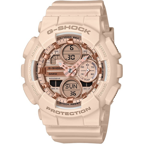 CASIO GMA-S140PG-4AJF Watch - Stylish Pink G-SHOCK Water Resistant Shock Resistant LED Backlight