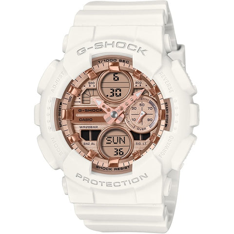CASIO GMA-S140PG-7AJF Watch - Stylish White G-SHOCK Lightweight Durable Water Resistant Shockproof