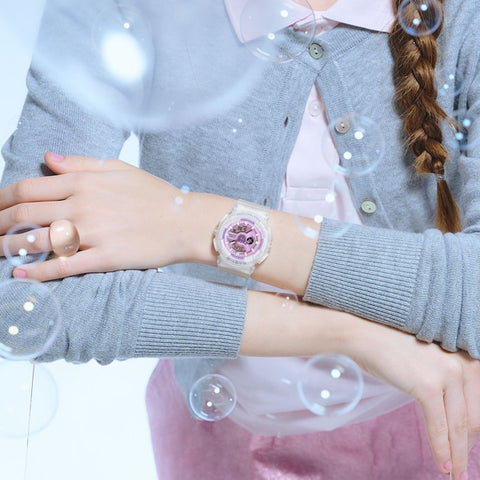 CASIO BA-110PS-7AJF Baby-G White Stylish Design Shock Resistant Water Resistant 1/100th Second Stopwatch