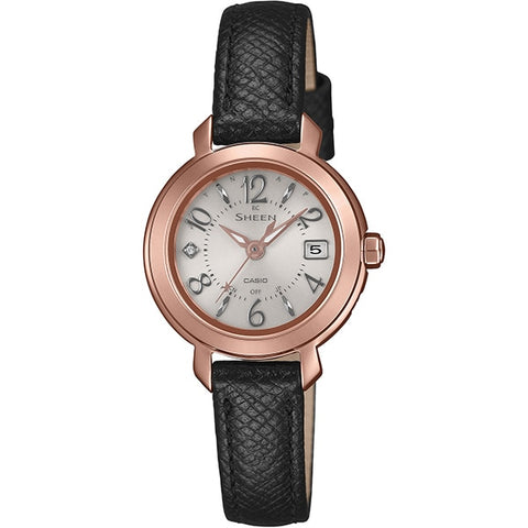 CASIO SHW-5300PGL-7AJF Watch - Solar Radio Watch Pink Gold Black Elegant Design Water Resistant Stylish Accessory