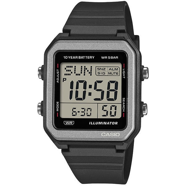 CASIO W-221H-1AJF Watch - Digital Watch Water Resistant LED Backlight Stopwatch Lightweight Design