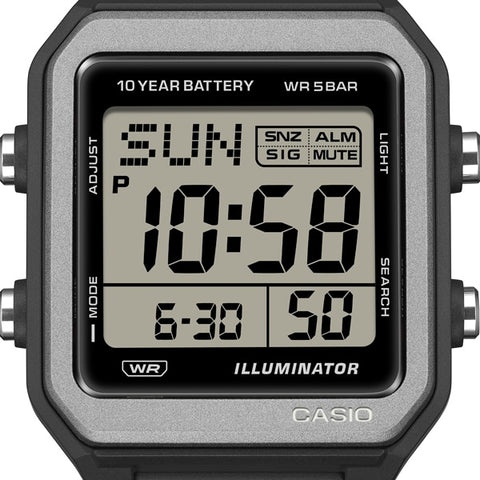CASIO W-221H-1AJF Watch - Digital Watch Water Resistant LED Backlight Stopwatch Lightweight Design (Image 3)