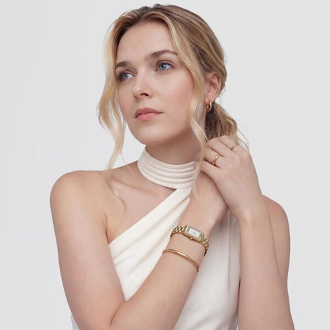 Daniel Wellington DW00100931 Bound Mini 3-Link Gold 17mm×26mm White Dial YG Authentic 2-Year Warranty Elegant Design