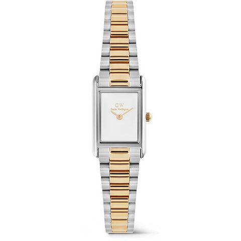 Daniel Wellington DW00100933 Elegant Mini 3-Link Two Tone Rose Gold 17mm×26mm White Dial Swiss Quartz 2-Year Warranty