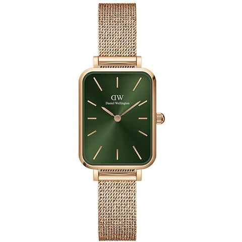 Daniel Wellington DW00100445 Elegant Quadro Design 20X26mm Stainless Steel Strap Green Dial Authentic 2-Year Warranty