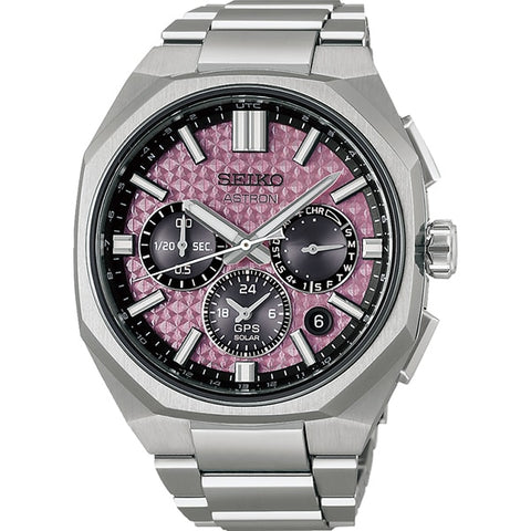 SEIKO HAB006J Limited Edition Solar GPS Dual Time Chronograph Men's Watch with Metal Band