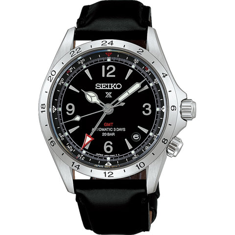 SEIKO HBC009J Alpinist Mechanical GMT Men's Leather Band Water Resistant Automatic Watch