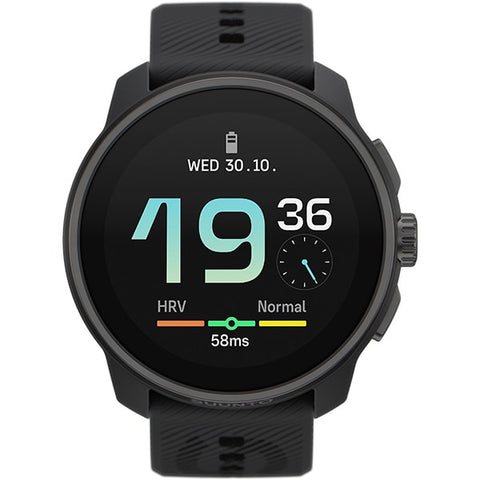 Smartwatch SS051013000 All Black 45mm Silicone Band GPS Smartwatch Heart Rate Monitor Fitness Tracker Waterproof