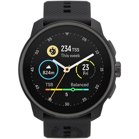 Smartwatch SS051013000 All Black 45mm Silicone Band GPS Smartwatch Heart Rate Monitor Fitness Tracker Waterproof