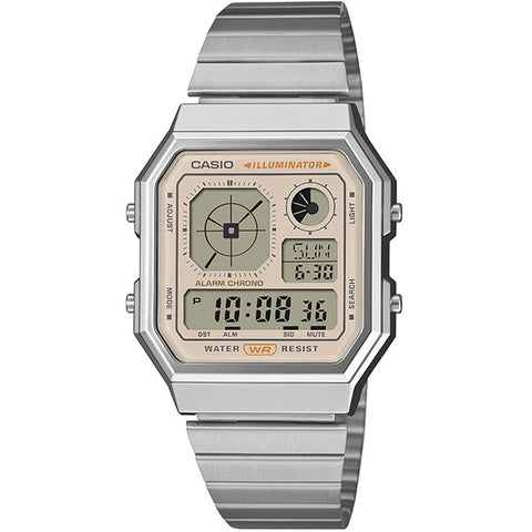 CASIO A130WE-9AJF Classic Digital Watch with Colorful Design Water Resistant Sleek Stainless Steel Lightweight