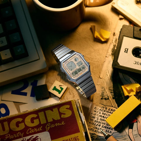 CASIO A130WE-9AJF Classic Digital Watch with Colorful Design Water Resistant Sleek Stainless Steel Lightweight