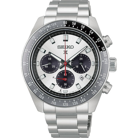 SEIKO HBJ001P Solar Chronograph Men's Watch Metal Band Water Resistant Stylish Design