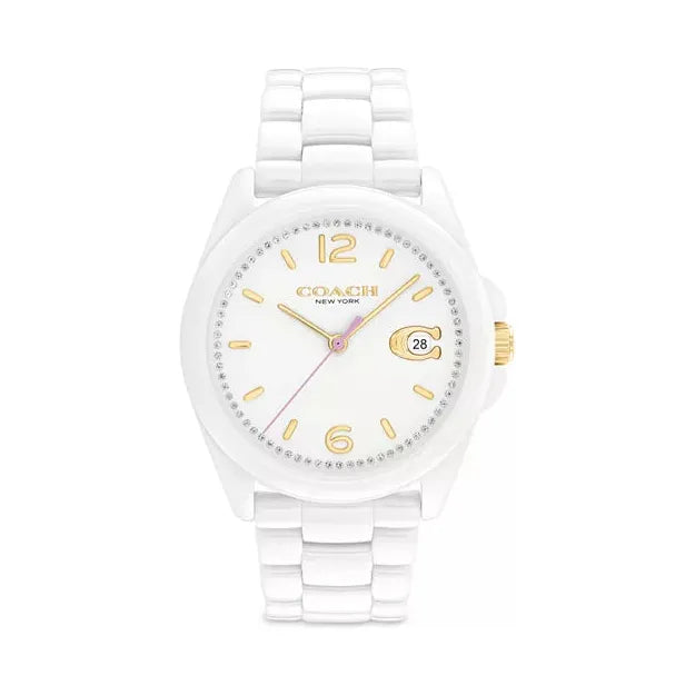 COACH 14503925 Watch - COACH GREYSON 2-Year Warranty White Handbag [Parallel Import] - Stylish & Durable