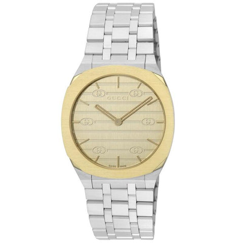 GUCCI Gucci 25H Gold Watch with 2-Year Warranty YA163403 [Parallel Import]