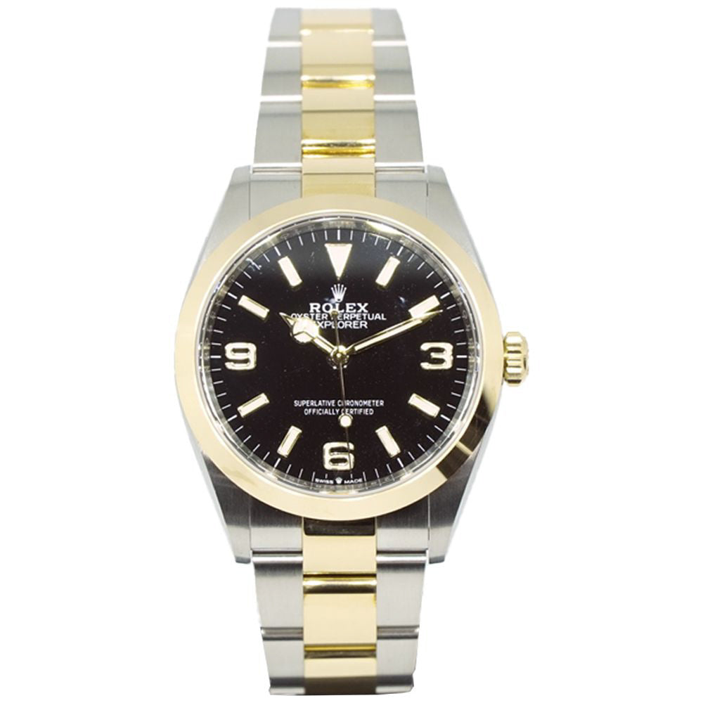 ROLEX 124273 Watch - Explorer 36mm Black Dial Stainless Steel Gold Rolesor Automatic Watch