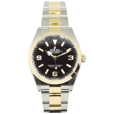 ROLEX 124273 Watch - Explorer 36mm Black Dial Stainless Steel Gold Rolesor Automatic Watch