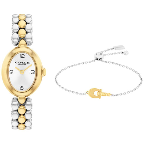 COACH 14000128 Elegant White Design 5-Year Warranty 22.5mm x 27.5mm Timeless Style