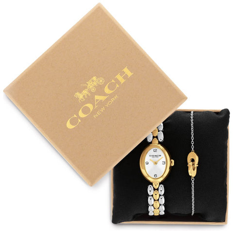 COACH 14000128 Elegant White Design 5-Year Warranty 22.5mm x 27.5mm Timeless Style