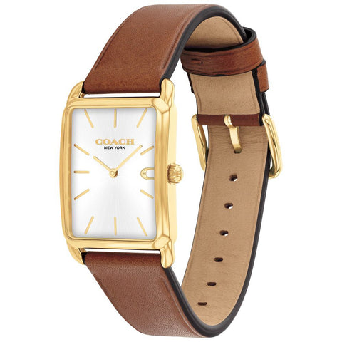 COACH 14400044 Elegant Silver Finish 32mm x 26mm Water Resistant 5-Year Warranty Stylish Design
