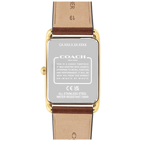 COACH 14400044 Elegant Silver Finish 32mm x 26mm Water Resistant 5-Year Warranty Stylish Design