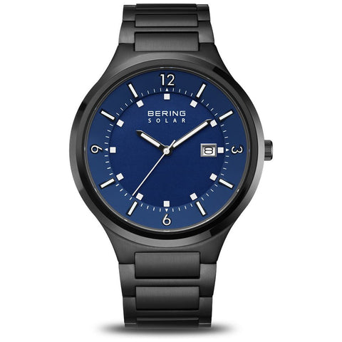 BERING 14442-727 Watch - SLIM SOLAR COLLECTION by BERING - Link Belt Blue Watch for Eco-Friendly Style