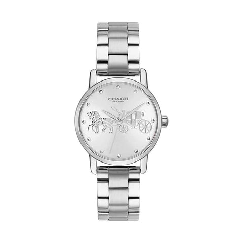 COACH 14502975 Elegant Silver 28mm Case 5-Year Warranty Timeless Design Versatile Style